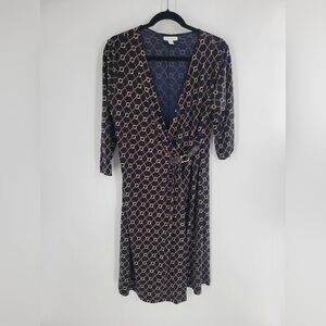 Charter Club equestrian print wrap dress Size M